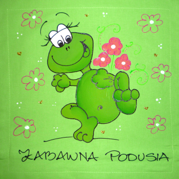 [Db56] Poduszka bawełniana Żabawna Podusia